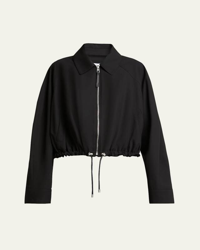 Balloon Zip-Up Drawstring Jacket